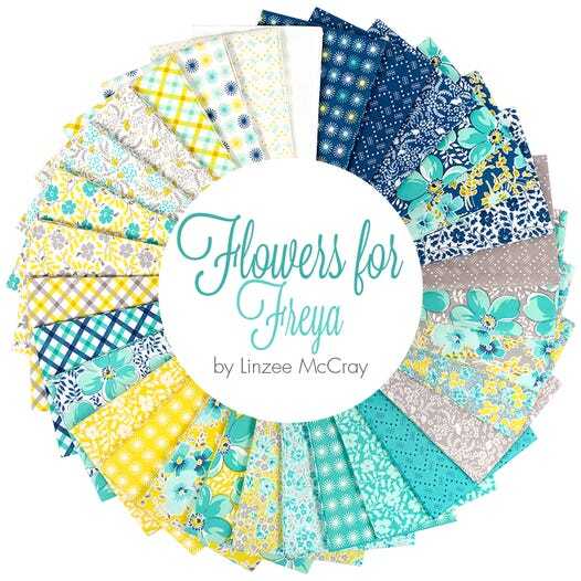 Flowers for Freya Layer Cake 10" Squares Fabric by Linzee Kull McCray