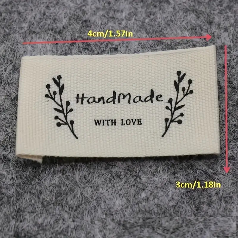 10Pcs Sew-in Leaf Embossed Sewing Label