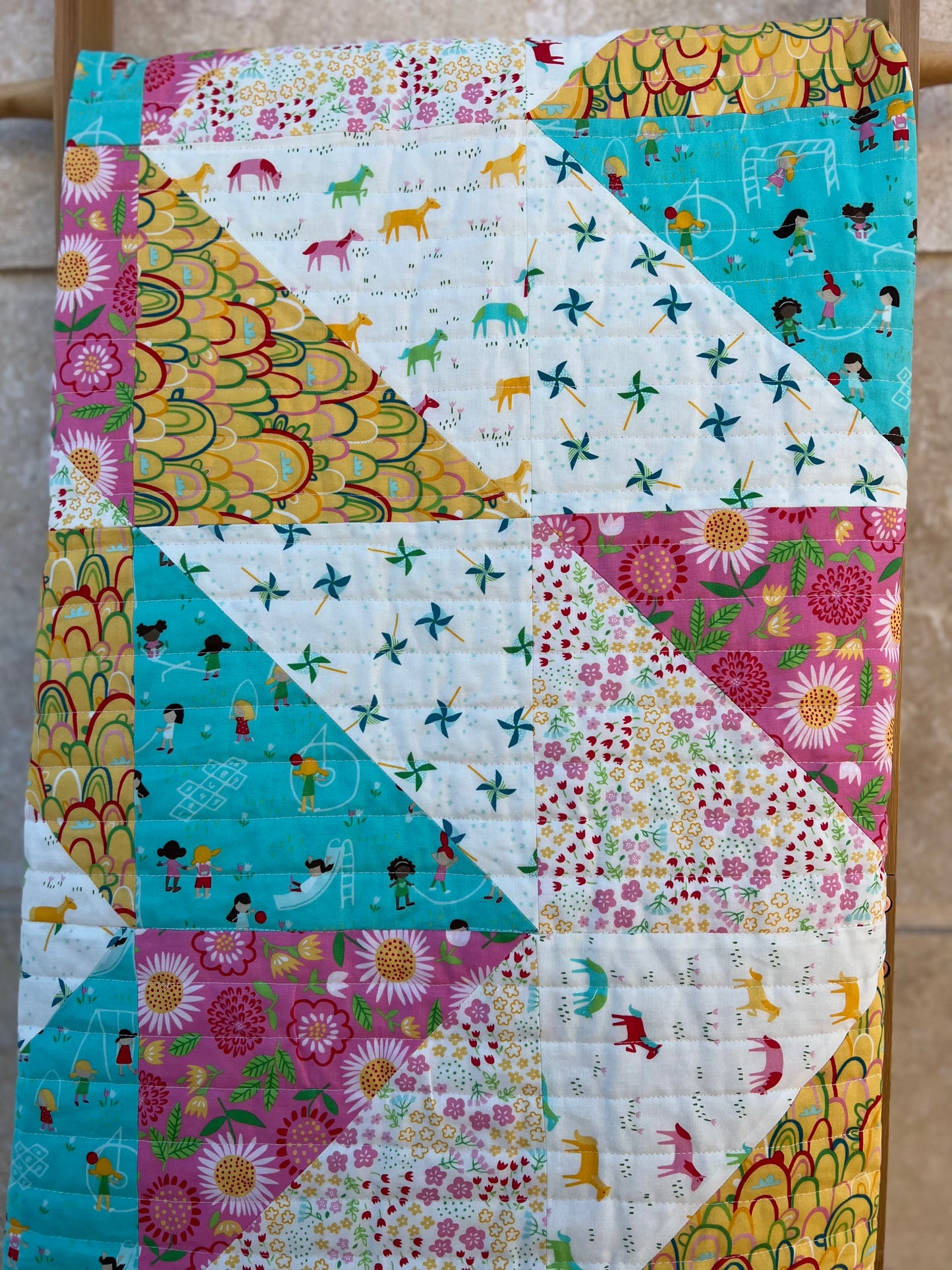 Modern Triangles Crib Quilt