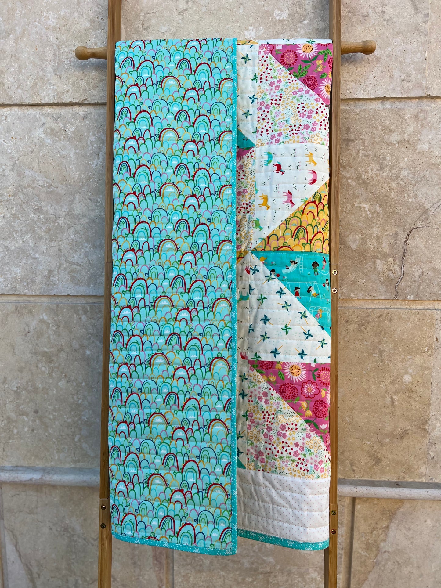 Modern Triangles Crib Quilt