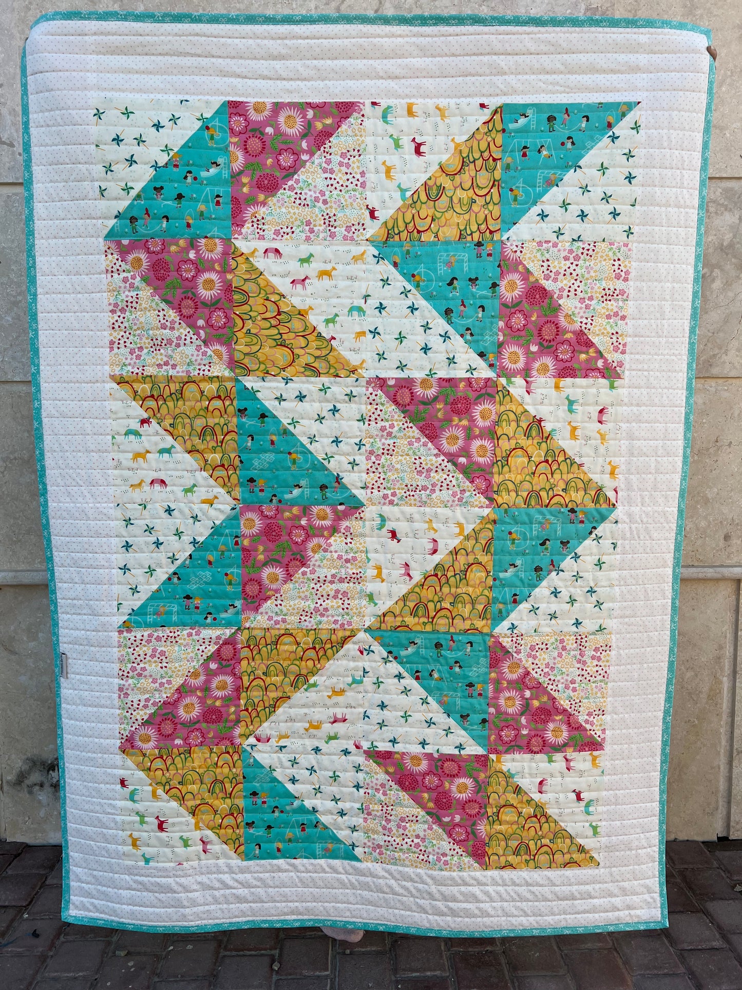 Modern Triangles Crib Quilt