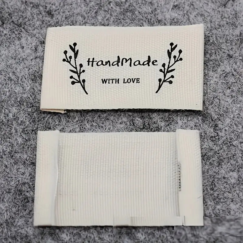 10Pcs Sew-in Leaf Embossed Sewing Label