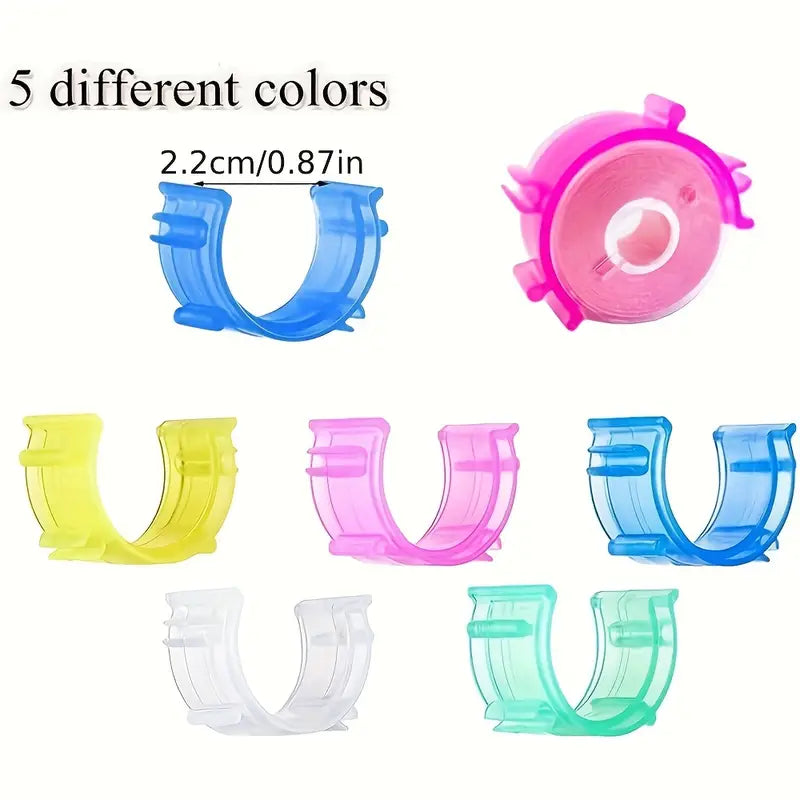 30pcs Assorted Colors Plastic C-Shaped Bobbin Holders