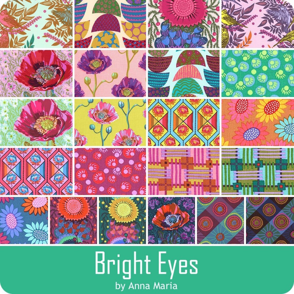 Bright Eyes Layer Cake 10" Squares Fabric by Anna Maria Horner
