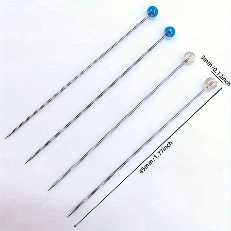 Crystal Glass Head Pins – 200 Pieces