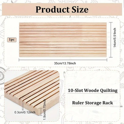 Large Wooden Sewing and Quilting Ruler Rack