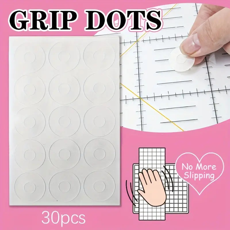 Non-Slip Ruler Grip Dots – 30 Pieces