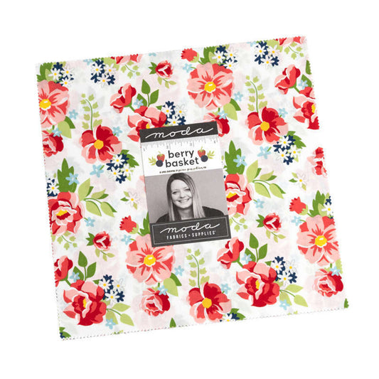 Berry Basket Layer Cake 10" Squares Fabric by April Rosenthal