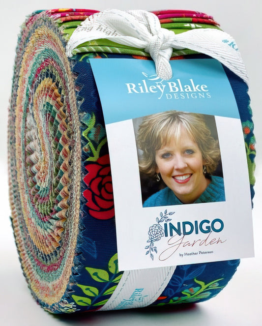 Indigo Garden 2.5" Rolie Polie | Heather Peterson for Riley Blake Designs