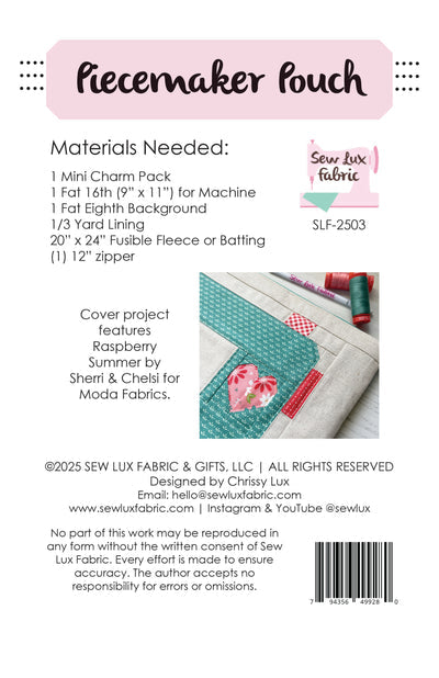 Piecemaker Pouch Pattern - PAPER