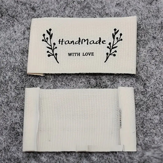 10Pcs Sew-in Leaf Embossed Sewing Label
