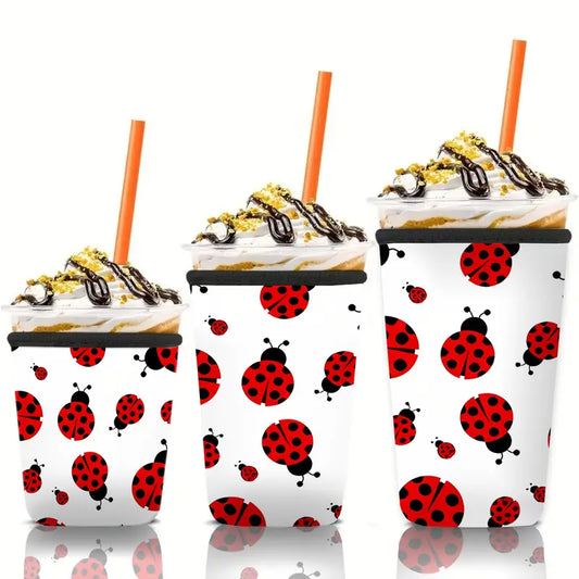Ladybug Print Insulated Cup Sleeve (hot & cold)