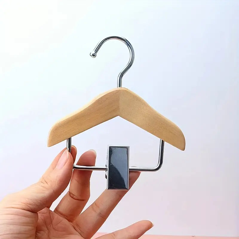 Mini Wooden Quilt Hangers with Stainless Steel Clips – Pack of 2