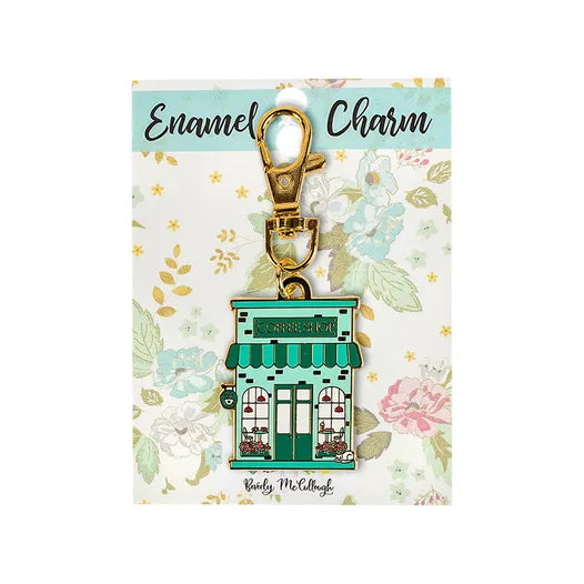 Coffee Shop Main Street Enamel Charm