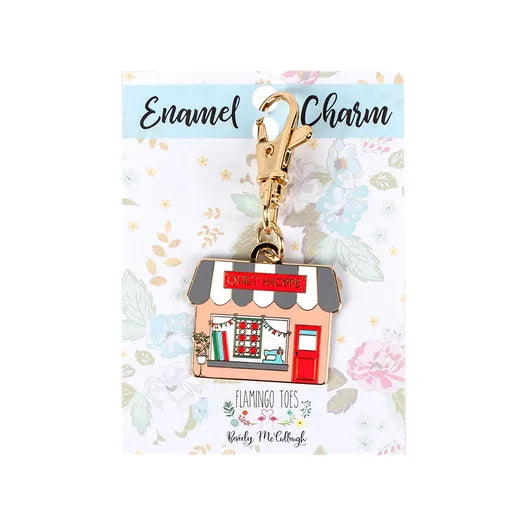 Quilt Shoppe Main Street Enamel Charm